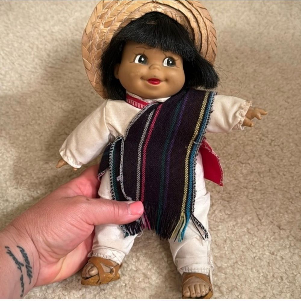 Adorable Vintage Traditional Mexican Handmade Doll
